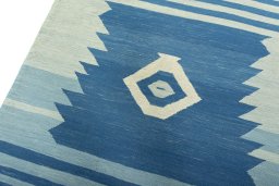 Surface texture of New Kilim Sofre rug with natural Wool and intricate pattern
