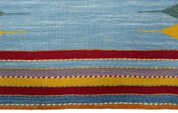 Central medallion detail of New Kilim Sofre rug from Turkey