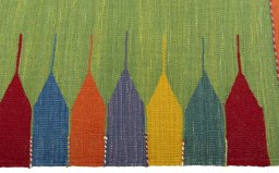 Close-up detail of New Kilim Sofre rug from Turkey showing Wool weave