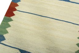 Surface texture of New Kilim Sofre rug with natural Wool and intricate pattern