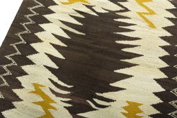 Surface texture of New Kilim Sofre rug with natural Wool and intricate pattern