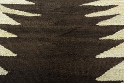 Backside of handmade New Kilim Sofre rug showing knot structure and weave density