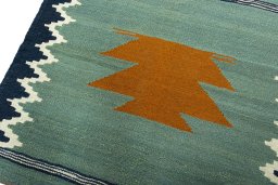 Surface texture of New Kilim Sofre rug with natural Wool and intricate pattern