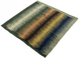 Corner detail of New Kilim Sofre rug showing border pattern and Wool pile