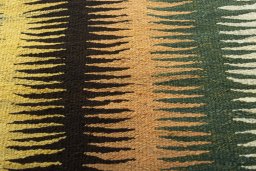 Backside of handmade New Kilim Sofre rug showing knot structure and weave density