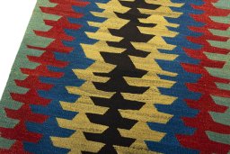 Surface texture of New Kilim Sofre rug with natural Wool and intricate pattern