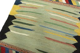 Surface texture of New Kilim Sofre rug with natural Wool and intricate pattern