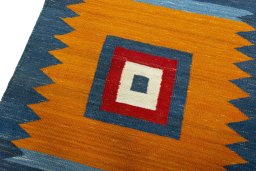 Surface texture of New Kilim Sofre rug with natural Wool and intricate pattern