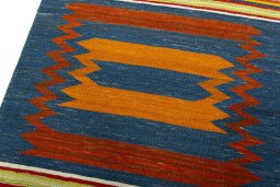 Surface texture of New Kilim Sofre rug with natural Wool and intricate pattern