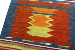 Surface texture of New Kilim Sofre rug with natural Wool and intricate pattern