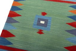 Surface texture of New Kilim Sofre rug with natural Wool and intricate pattern