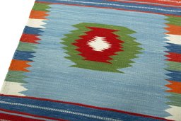 Surface texture of New Kilim Sofre rug with natural Wool and intricate pattern