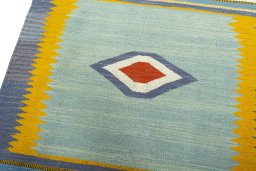 Surface texture of New Kilim Sofre rug with natural Wool and intricate pattern