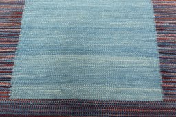 Backside of handmade New Kilim Sofre rug showing knot structure and weave density
