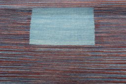 Full view of New Kilim Sofre rug from Turkey, 99 × 102 cm in Multi Color tones
