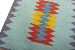 Surface texture of New Kilim Sofre rug with natural Wool and intricate pattern