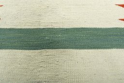Backside of handmade New Kilim Sofre rug showing knot structure and weave density