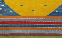 Central medallion detail of New Kilim Sofre rug from Turkey
