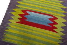 Surface texture of New Kilim Sofre rug with natural Wool and intricate pattern