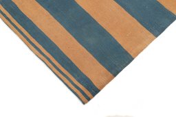Backside of handmade New Modern Design rug showing knot structure and weave density
