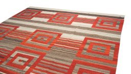 Surface texture of New Modern Design rug with natural Wool and intricate pattern