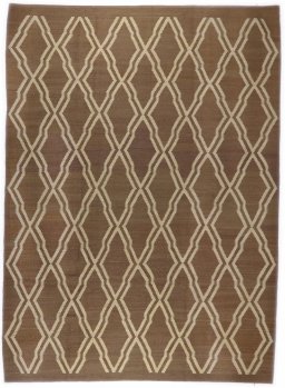 Full view of New Modern Design rug from Iran / Persia, 295 × 210 cm in Brown tones
