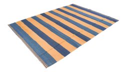 Close-up detail of 1990s Modern Design rug from Iran / Persia showing Wool weave