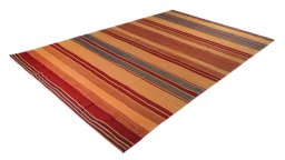 Corner detail of New Modern Design rug showing border pattern and Wool pile