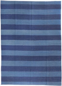 Full view of New Modern Design rug from Iran / Persia, 236 × 170 cm in Blue tones