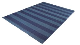 Corner detail of New Modern Design rug showing border pattern and Wool pile