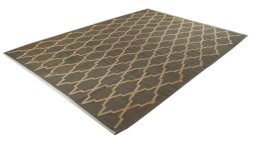 Corner detail of New Modern Design rug showing border pattern and Wool pile