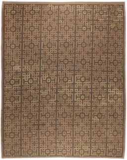 Full view of New Modern Design rug from Iran / Persia, 292 × 234 cm in Brown tones
