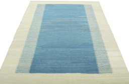 Close-up detail of New Modern Design rug from Iran / Persia showing Wool weave