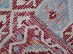 Surface texture of New Modern Design rug with natural Wool and intricate pattern