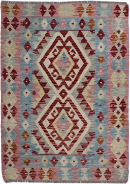 Full view of New Modern Design rug from Pakistan, 110 × 85 cm in Multi Color tones