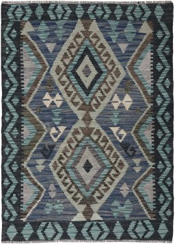 Full view of New Modern Design rug from Pakistan, 115 × 87 cm in Multi Color tones