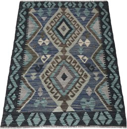 Full view of New Modern Design rug from Pakistan, 115 × 87 cm in Multi Color tones