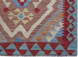 Close-up detail of New Modern Design rug from Pakistan showing Wool weave