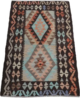 Full view of New Modern Design rug from Pakistan, 122 × 81 cm in Multi Color tones