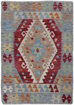Full view of New Modern Design rug from Pakistan, 110 × 82 cm in Multi Color tones