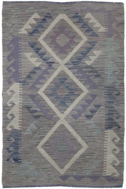 Full view of New Modern Design rug from Pakistan, 129 × 77 cm in Multi Color tones