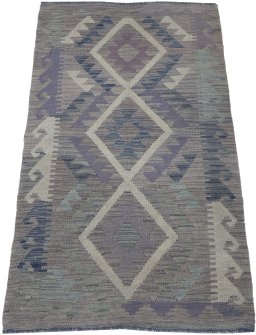 Full view of New Modern Design rug from Pakistan, 129 × 77 cm in Multi Color tones