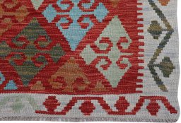 Close-up detail of New Modern Design rug from Pakistan showing Wool weave