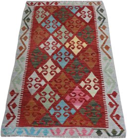 Full view of New Modern Design rug from Pakistan, 130 × 85 cm in Multi Color tones