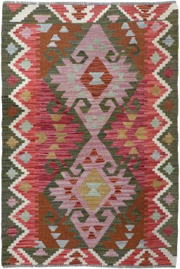 Full view of New Modern Design rug from Pakistan, 126 × 78 cm in Multi Color tones