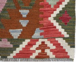 Close-up detail of New Modern Design rug from Pakistan showing Wool weave