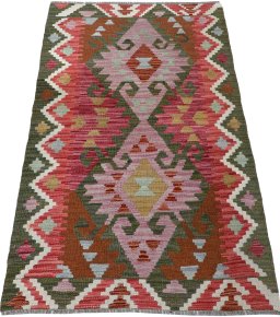 Full view of New Modern Design rug from Pakistan, 126 × 78 cm in Multi Color tones