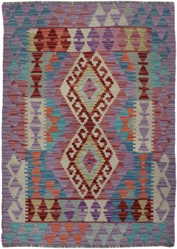 Full view of New Modern Design rug from Pakistan, 116 × 82 cm in Multi Color tones