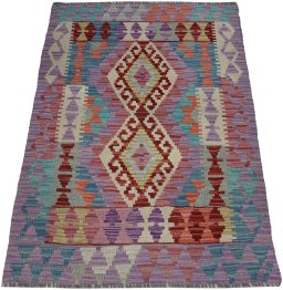 Full view of New Modern Design rug from Pakistan, 116 × 82 cm in Multi Color tones