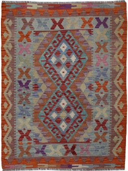 Full view of New Modern Design rug from Pakistan, 102 × 86 cm in Multi Color tones
